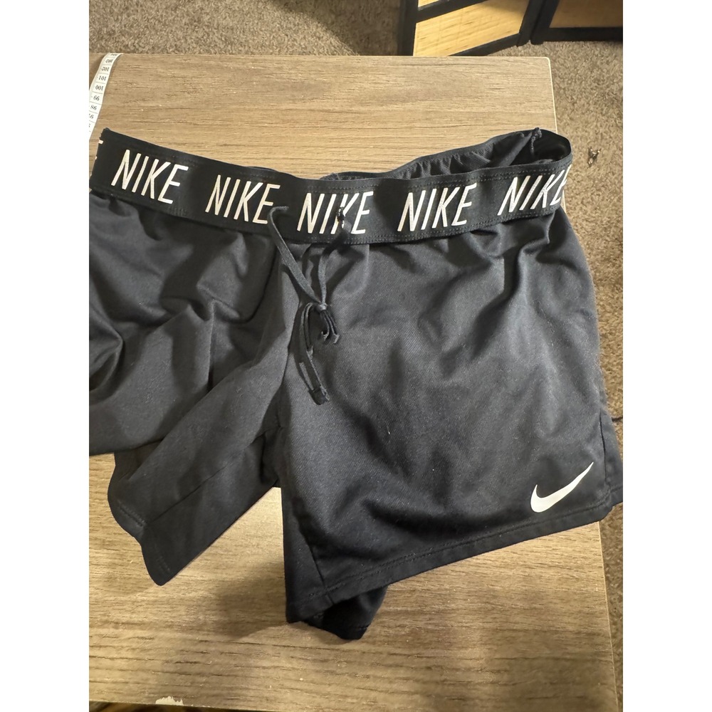 Nike Dri-FIT Womens Black Athletic Training Running Shorts 890470-011 Large
